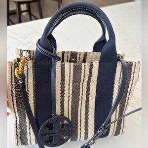 Tory Burch Miller Awning Striped Mini Tote